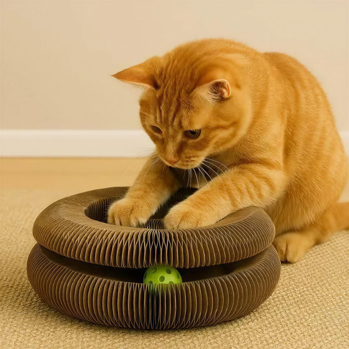 Griffoir Chat - Jouet pour Chat en Carton Ondulé avec Balle Pour toi Mon chat