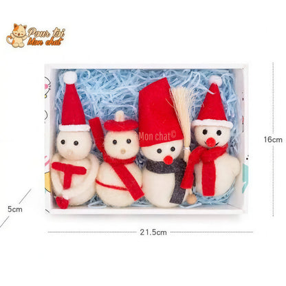 Noël Jouets, boule culbuto en feutre de laine, décors de Noël, Bonhomme de neige - Pour Chat - CulbutoNeigeChat™ Pour toi Mon chat