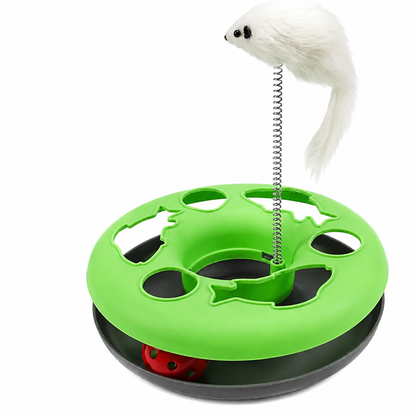 Jouet à balles et plumes : 2 jouets en 1 interactifs pour chat - Pilou-Pilou™ Pour toi Mon chat