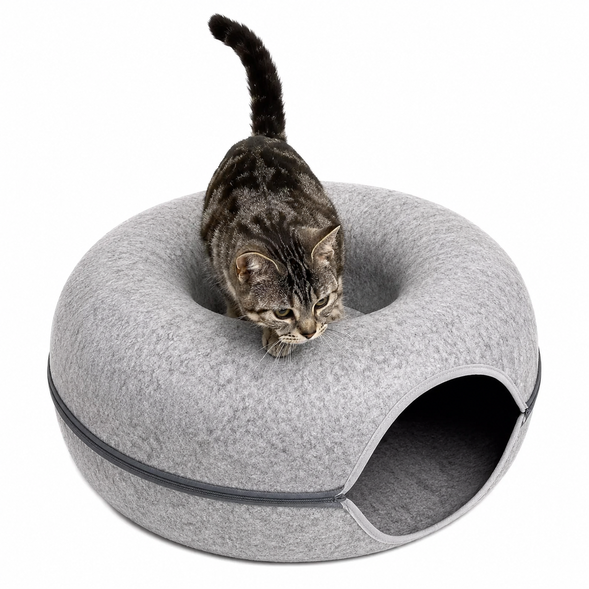 PANIER DE MAISON EN FEUTRE NATUREL POUR CHAT - DONUT4CAT™ Pour toi Mon chat