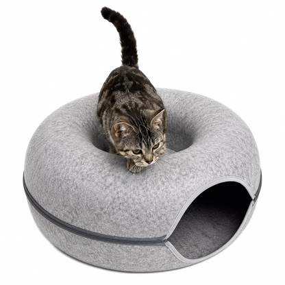 PANIER DE MAISON EN FEUTRE NATUREL POUR CHAT - DONUT4CAT™ Pour toi Mon chat