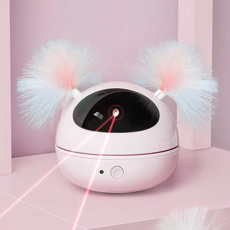 Jouet rotatif électrique lumineux à laser avec plumes pour chat Pour toi Mon chat