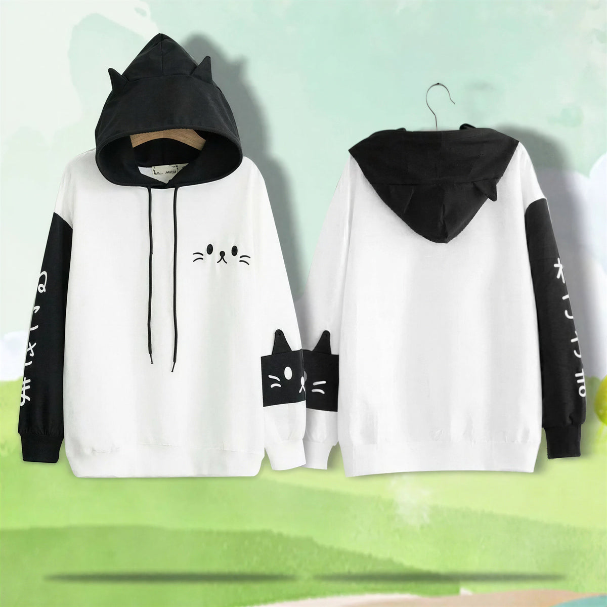 Sweat à capuche à motif de patte de chat pour femme Pour toi Mon chat