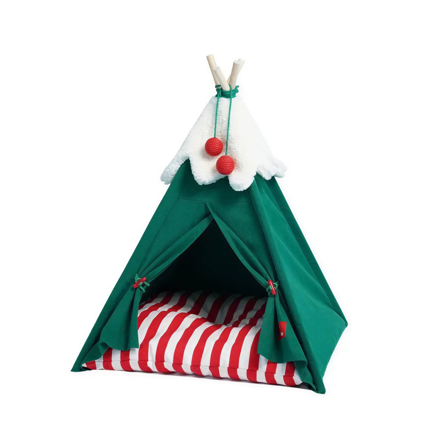 Cabane Pour Chat En Forme De Tente De Noël Avec De La Fausse Neige Pour toi Mon chat
