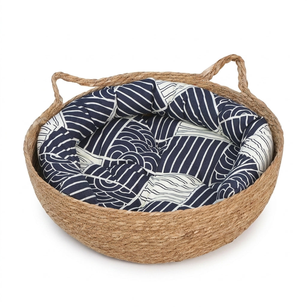 Coussin Chat Rond En Rotin Avec Des Oreilles De Chat Pour toi Mon chat