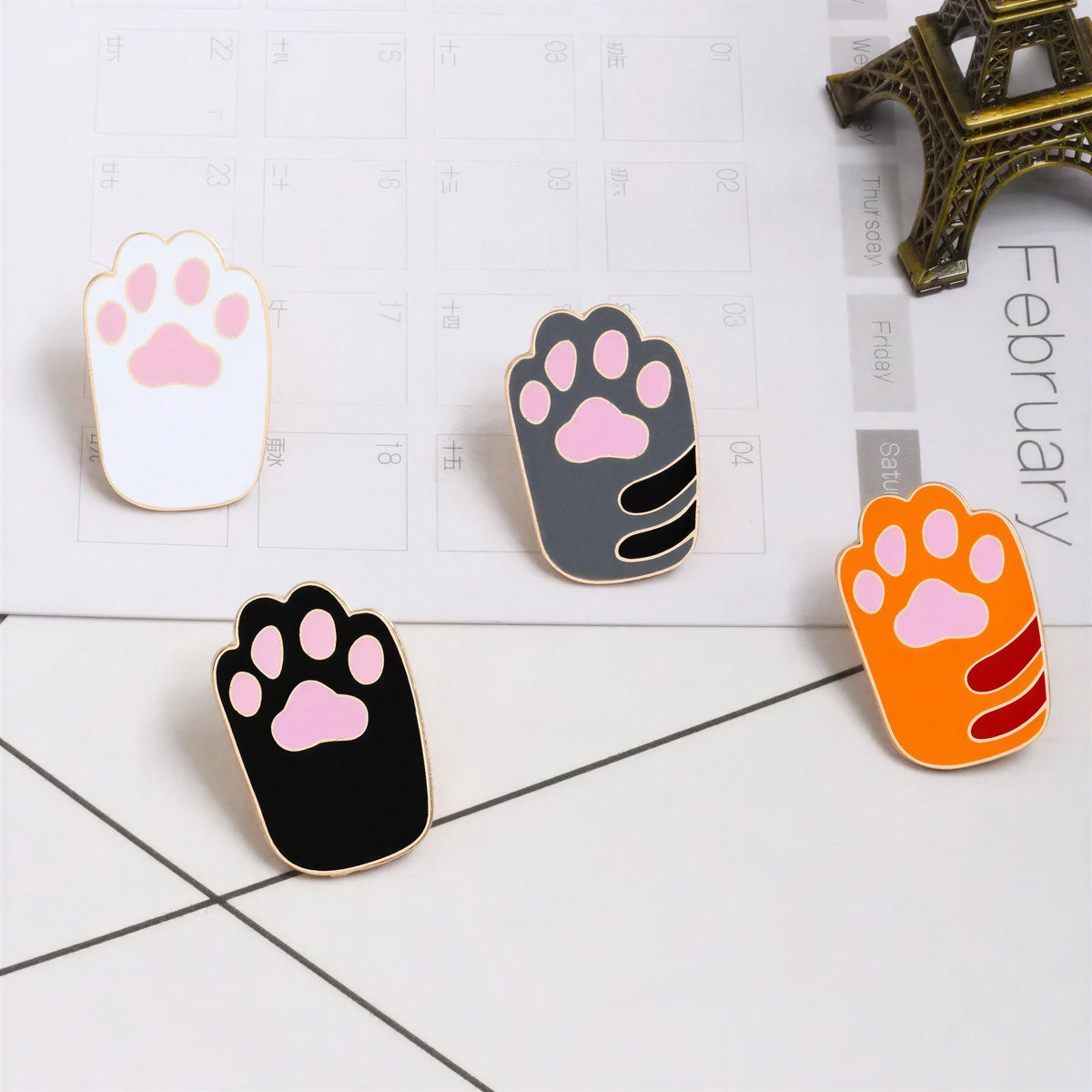 Épingles pin's colorées de pattes de chat Pour toi Mon chat