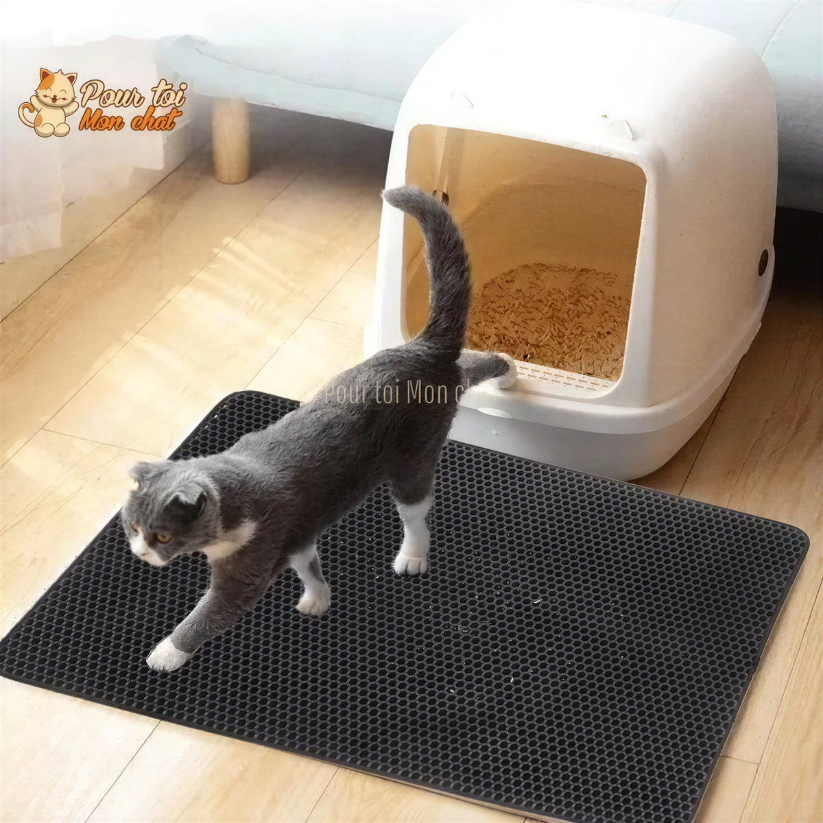 Tapis capteur de litière pour chats - StopLitière™ Pour toi Mon chat