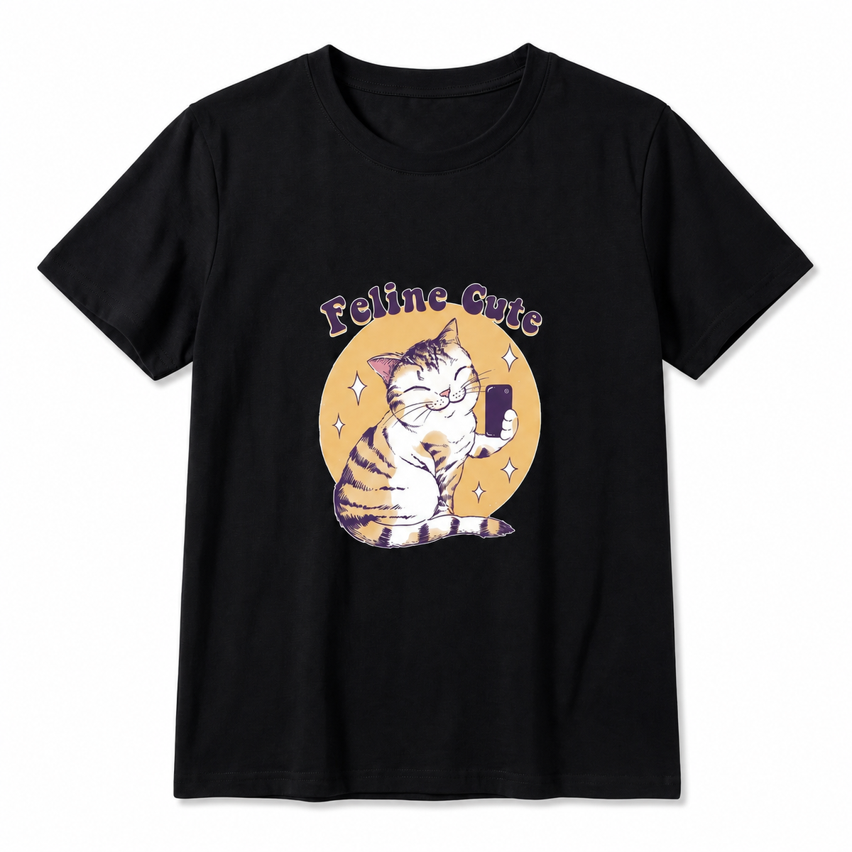 T-shirt décontracté avec imprimé à motif de chat pour femme Pour toi Mon chat