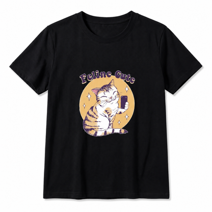 T-shirt décontracté avec imprimé à motif de chat pour femme Pour toi Mon chat