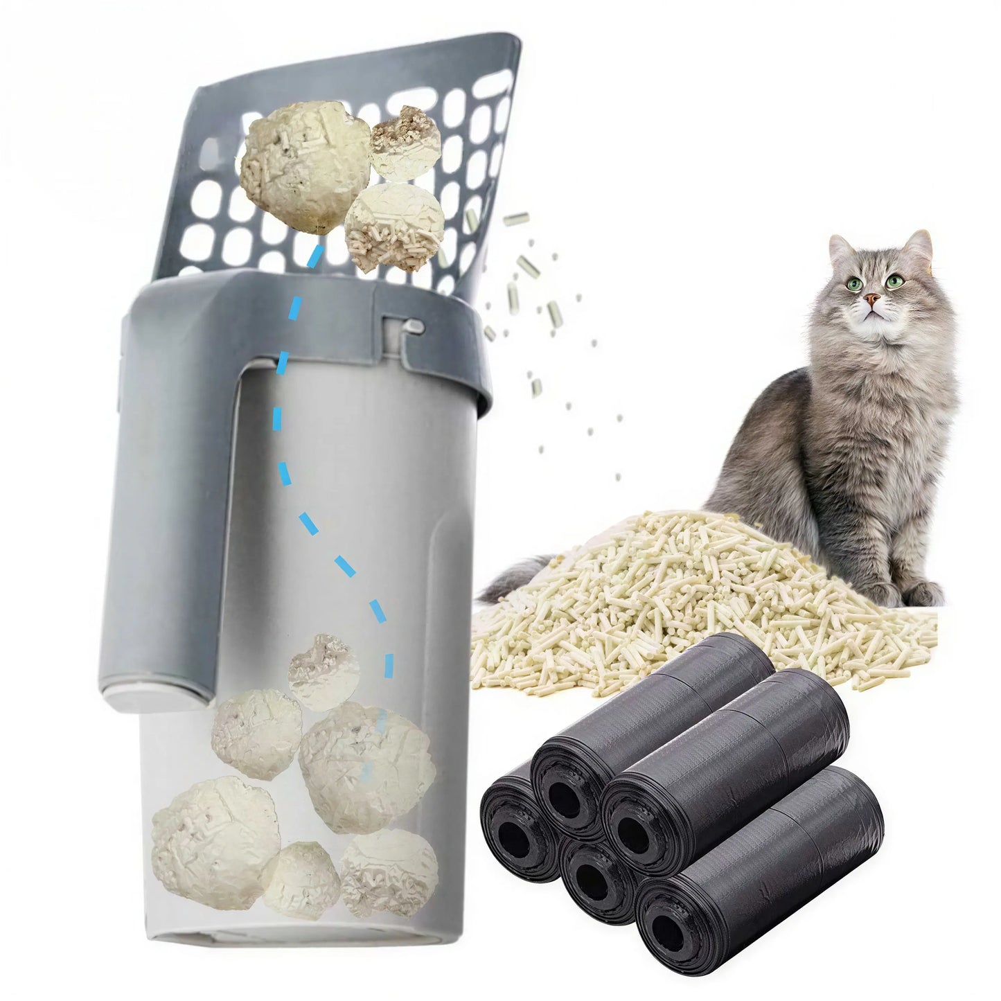 Lot de dix sacs-poubelle à litière pour chat Pour toi Mon chat