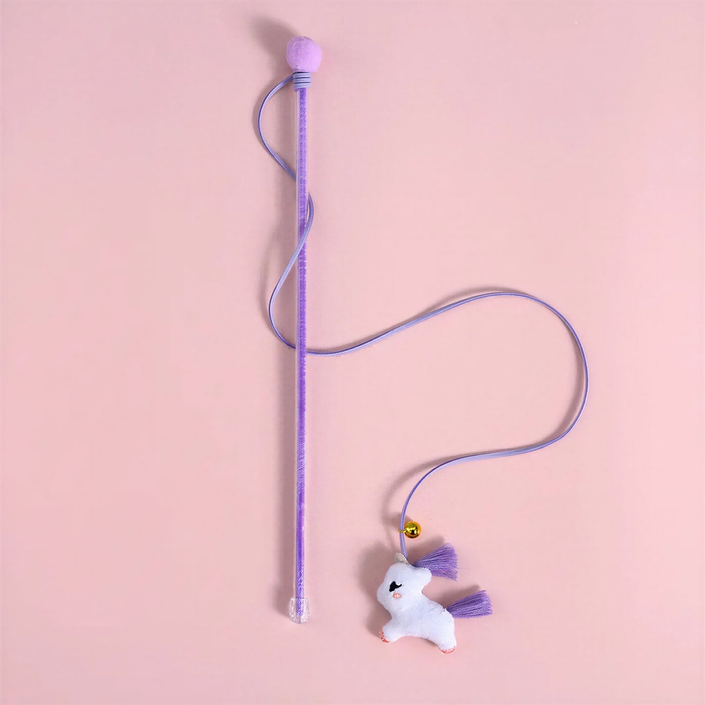 Tige de jeu avec pendentif en peluche et cloche pour chat - vue 2