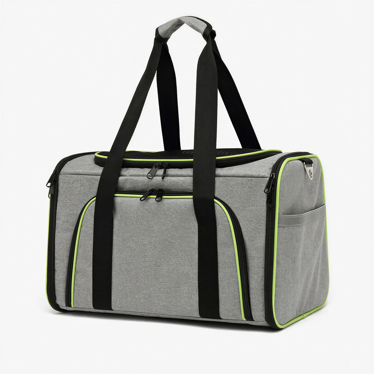 Sac de transport pliable et respirant vert et gris pour chat Pour toi Mon chat