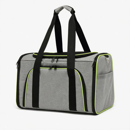 Sac de transport pliable et respirant vert et gris pour chat Pour toi Mon chat