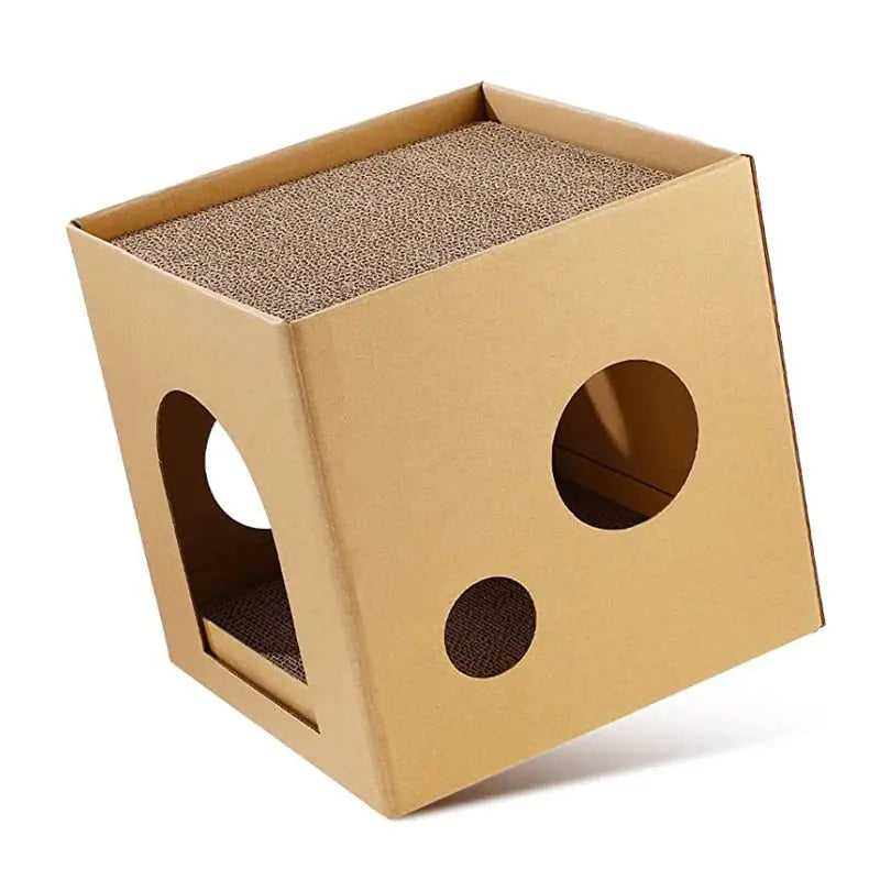 Maison en carton ondulé à gratter pour chat Pour toi Mon chat