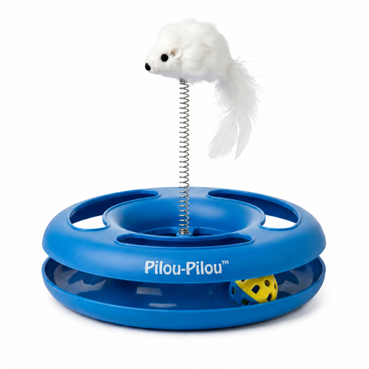 Jouet à balles et plumes : 2 jouets en 1 interactifs pour chat - Pilou-Pilou™ Pour toi Mon chat