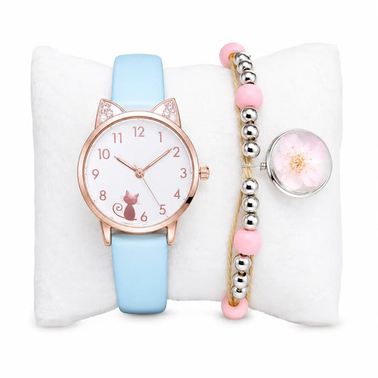 Montre à quartz avec oreilles de chat pour fille Pour toi Mon chat