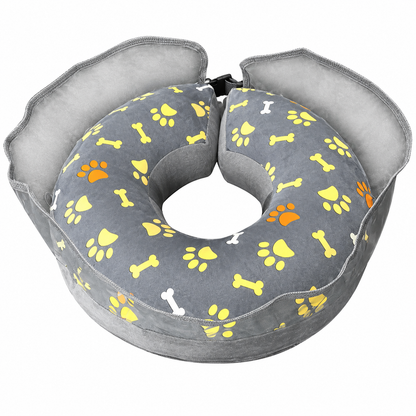 Collerette Gonflable avec Motifs de Pattes et d'Os Pour toi Mon chat