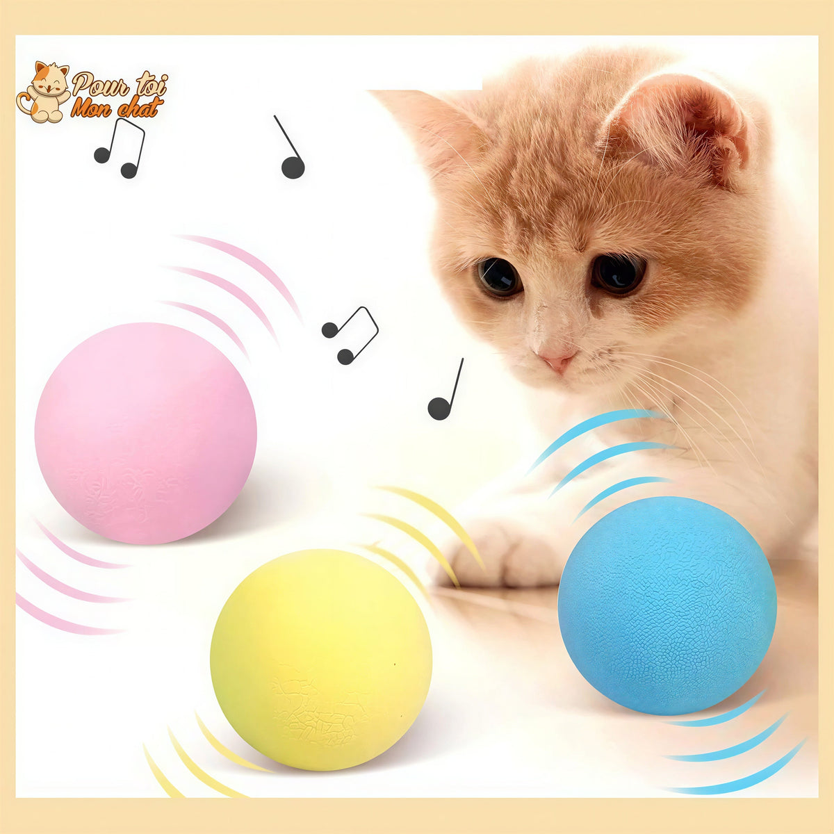 Balle avec des sons d'animaux - Music'Balls™ Pour toi Mon chat