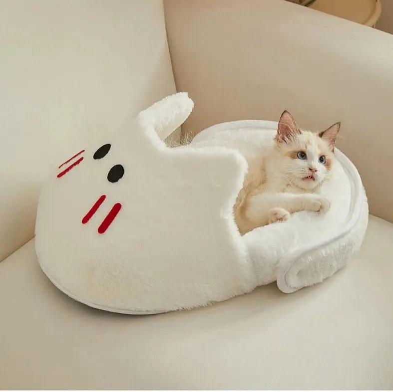 Niche pour Chat Blanche Design de Pantoufle Pour toi Mon chat