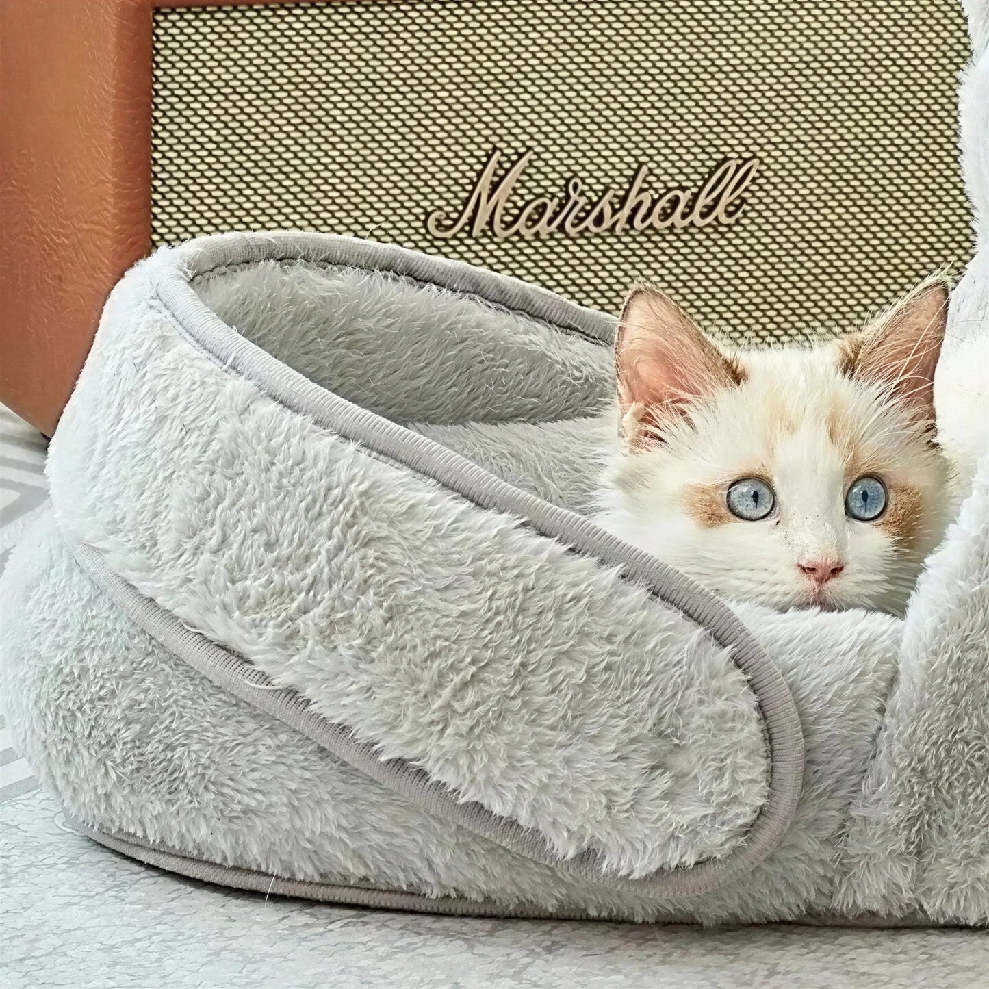 Niche pour Chat Grise Design de Pantoufle Pour toi Mon chat