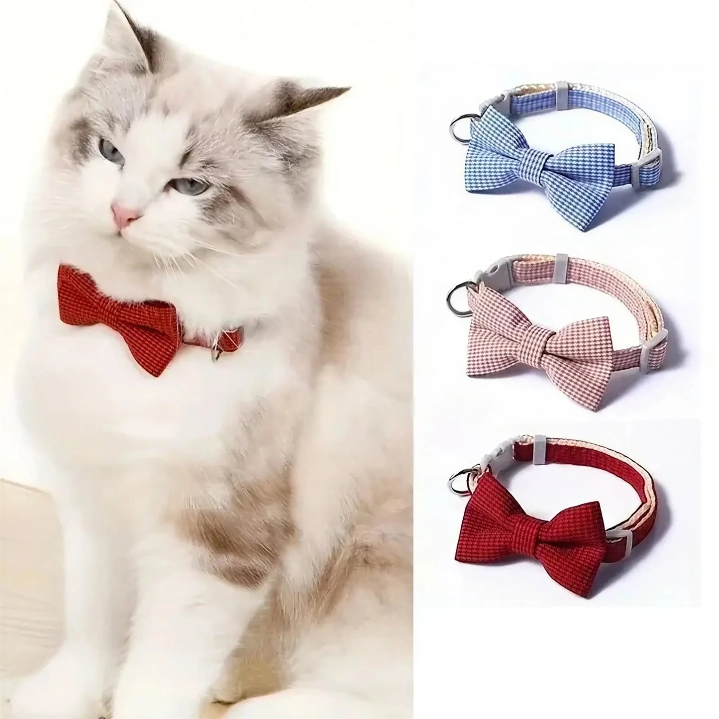 Noeud Papillon à Carreaux pour Chat Pour toi Mon chat