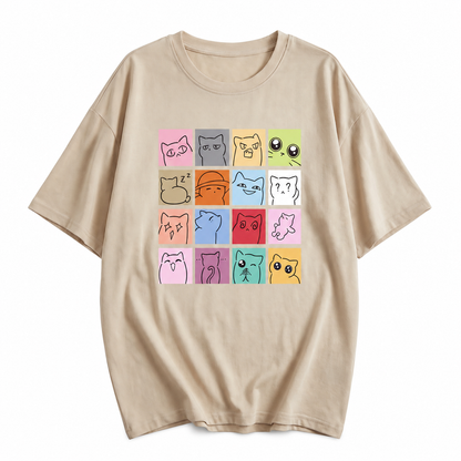 T-shirt collection de chats drôles en coton à col rond pour femme Pour toi Mon chat