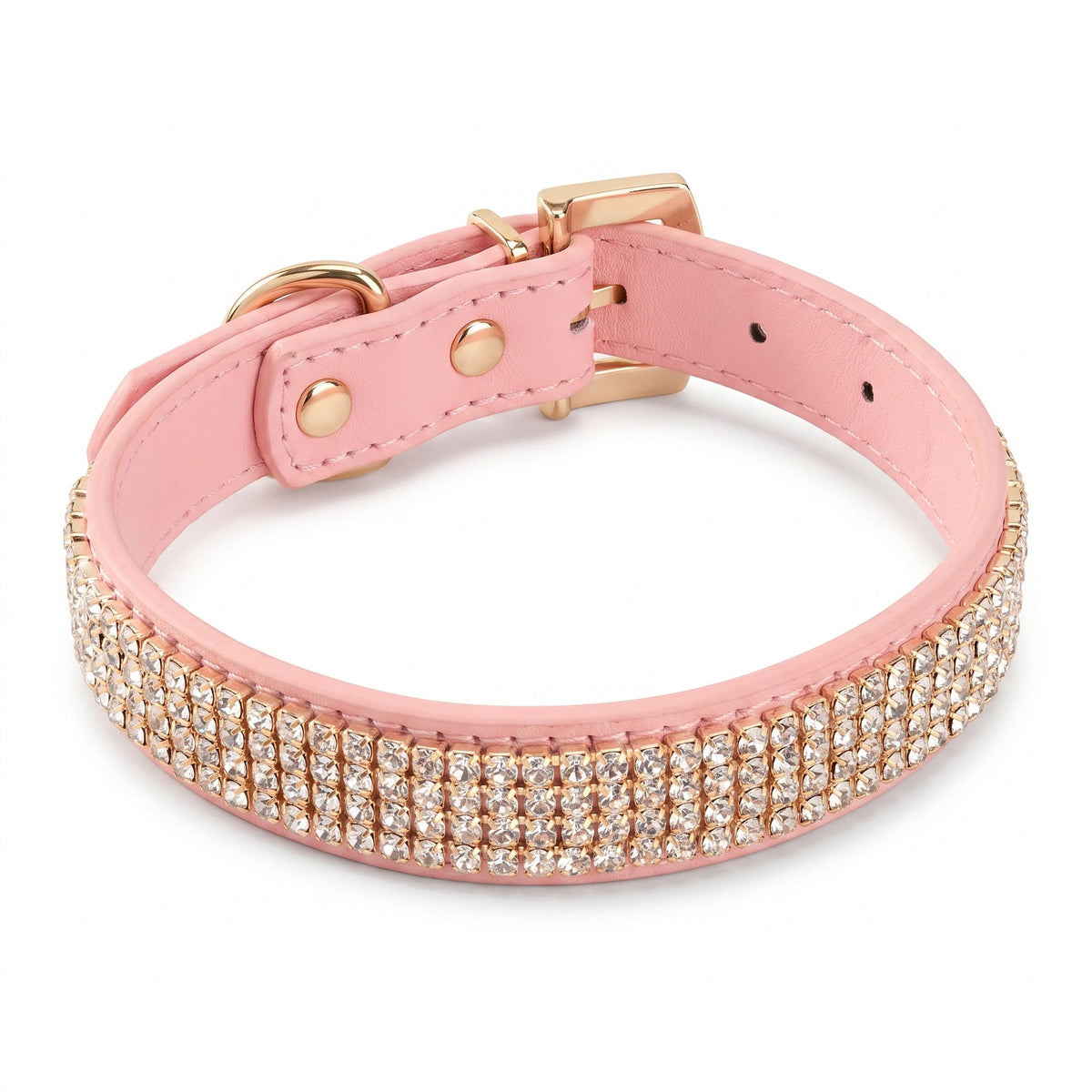 Collier de laisse en strass et faux cuir pour chat Pour toi Mon chat
