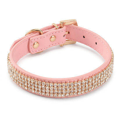 Collier de laisse en strass et faux cuir pour chat Pour toi Mon chat