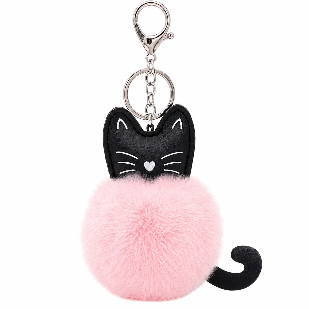 Porte-clés mignon en forme de chat avec boule de fourrure Pour toi Mon chat