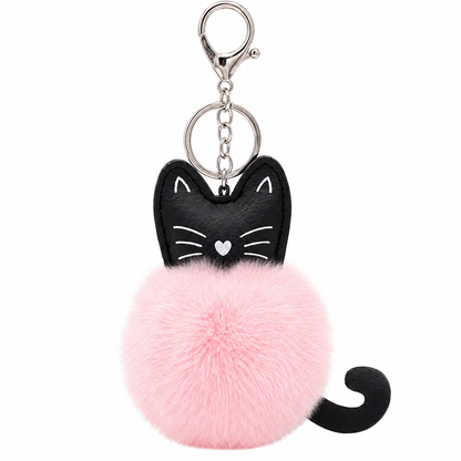 Porte-clés mignon en forme de chat avec boule de fourrure Pour toi Mon chat