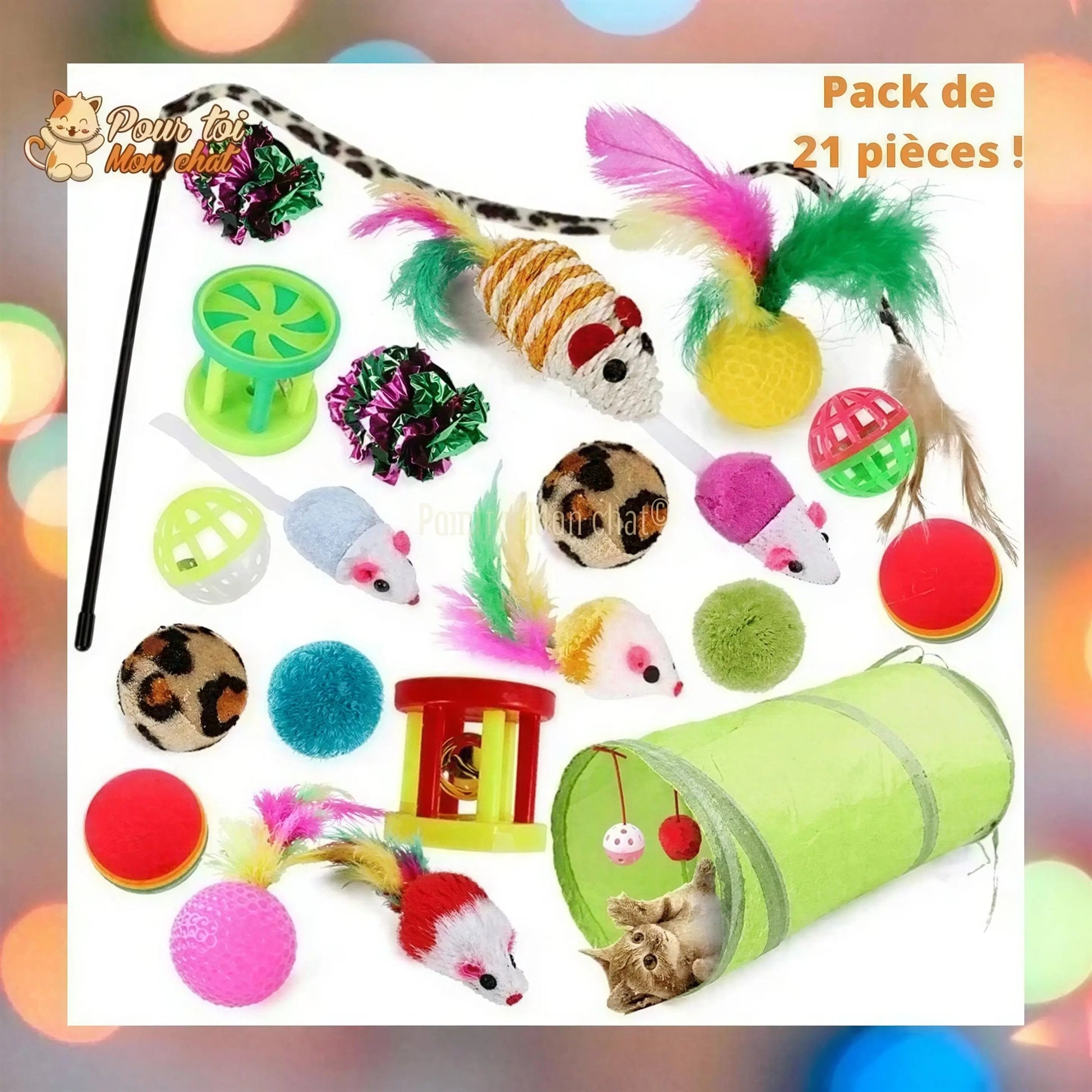 Pack de jouets divers et rigolos pour chat - TousmesJouets4Cat™ Pour toi Mon chat