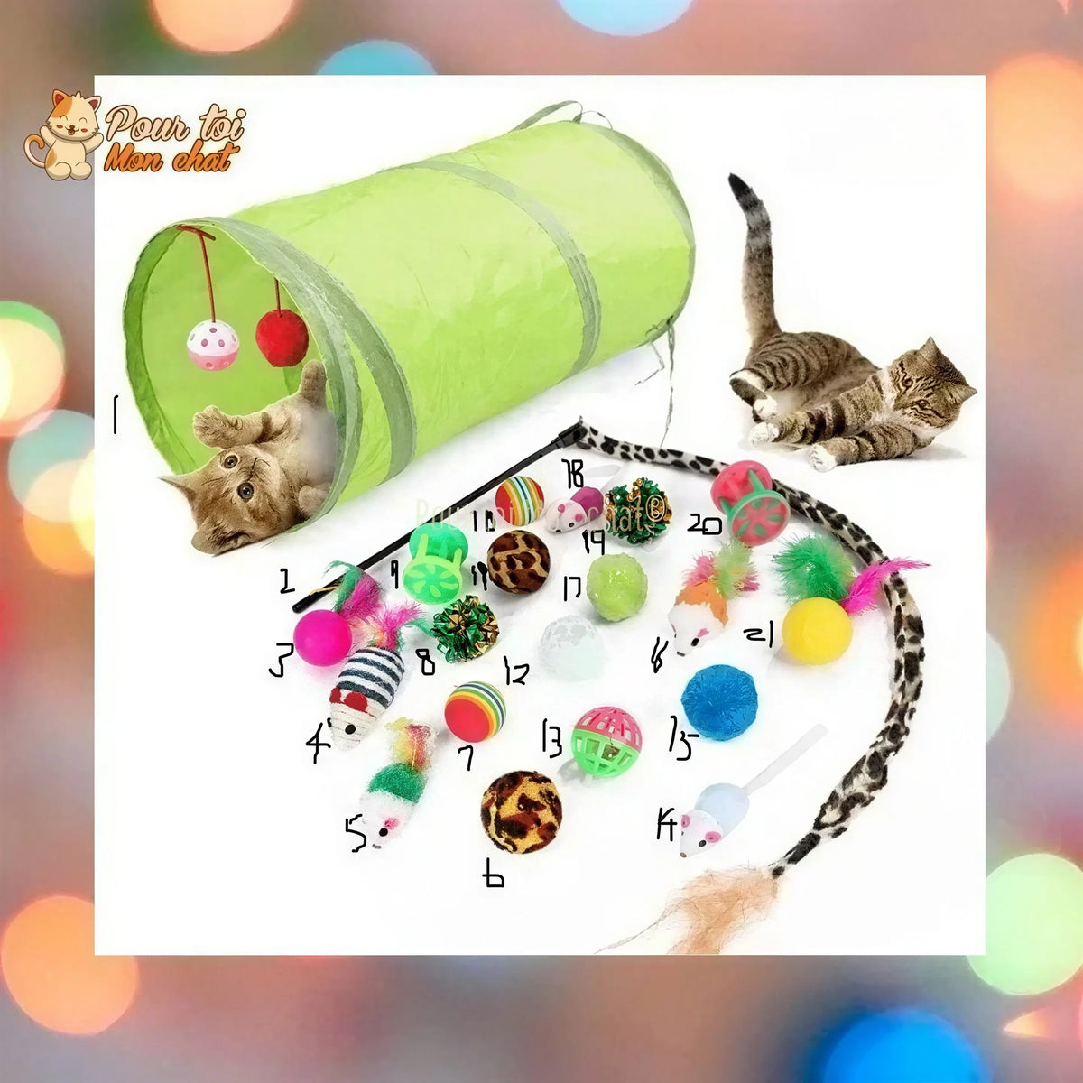 Pack de jouets divers et rigolos pour chat - TousmesJouets4Cat™ Pour toi Mon chat