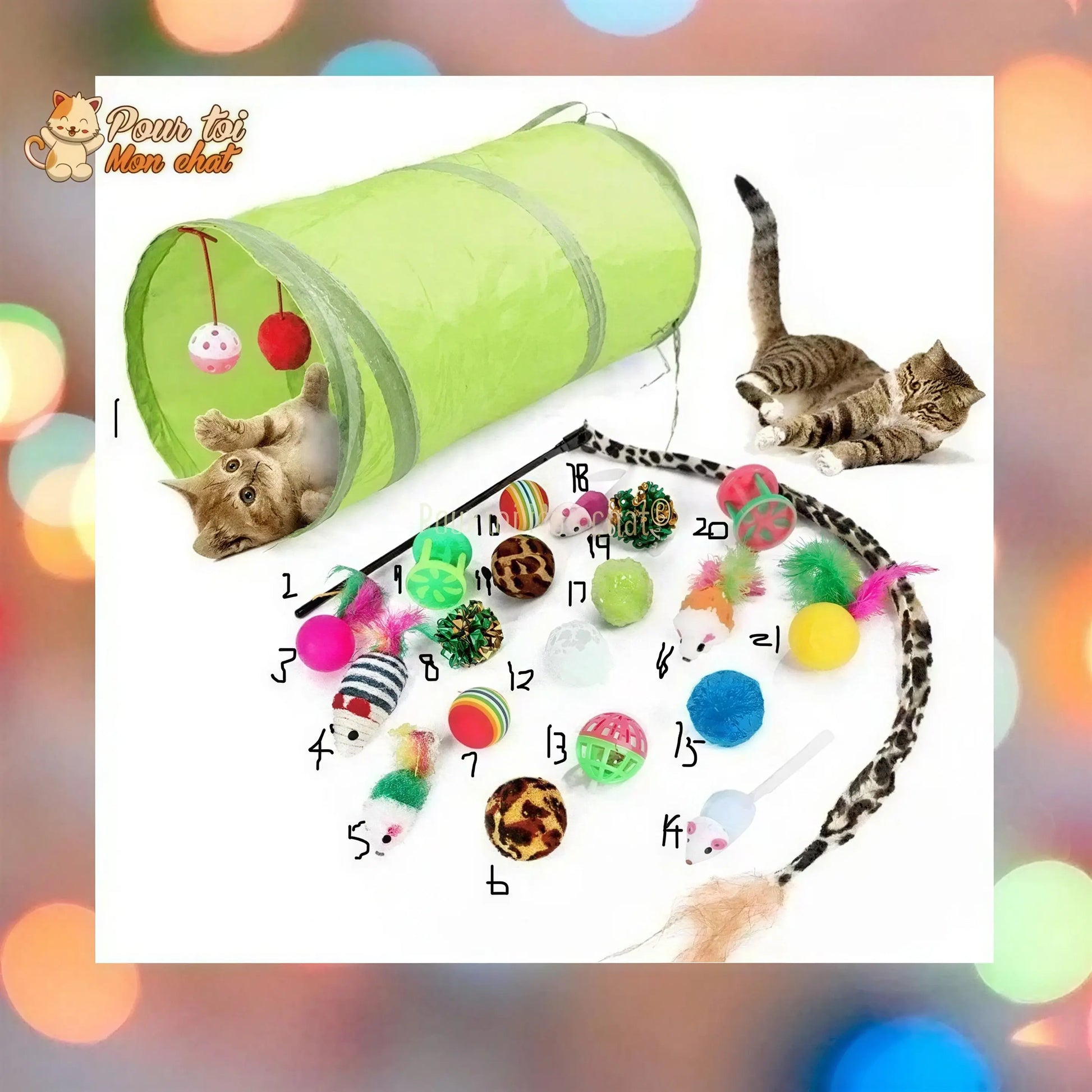 Pack de jouets divers et rigolos pour chat - TousmesJouets4Cat™ Pour toi Mon chat