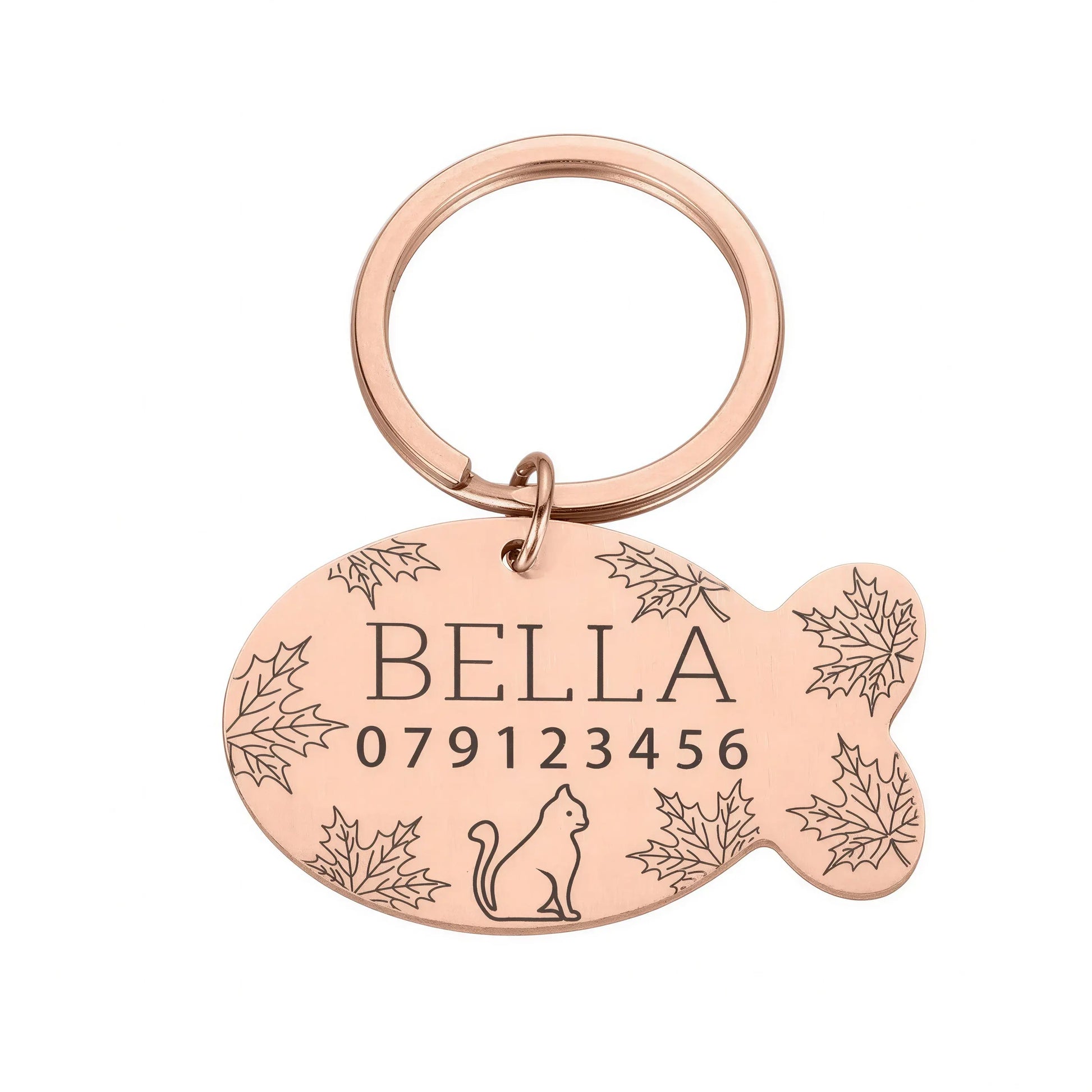 Plaque de collier personnalisée avec gravure en forme de poisson en acier inoxydable pour chat Pour toi Mon chat