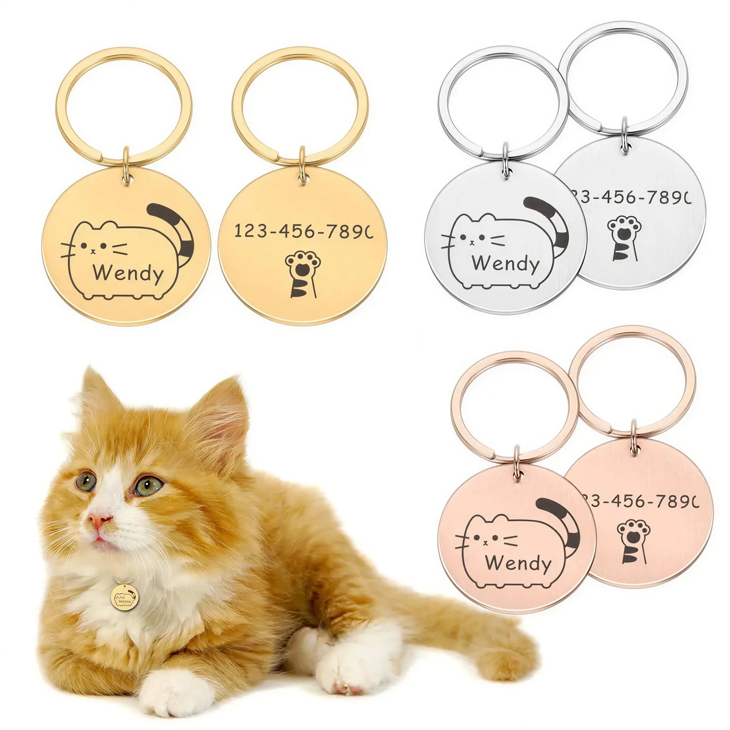 Plaque de collier personnalisée en acier inoxydable pour chat Pour toi Mon chat