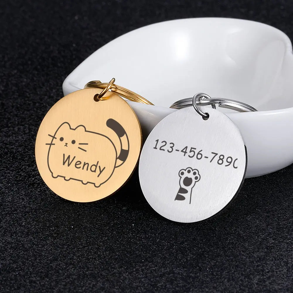 Plaque de collier personnalisée en acier inoxydable pour chat Pour toi Mon chat