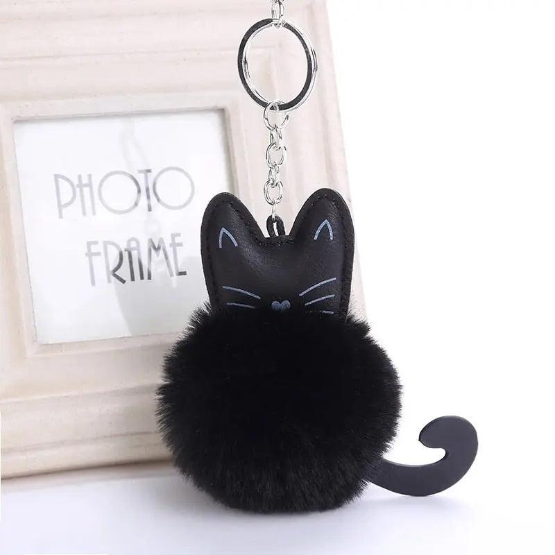 Porte-clés mignon en forme de chat avec boule de fourrure Pour toi Mon chat