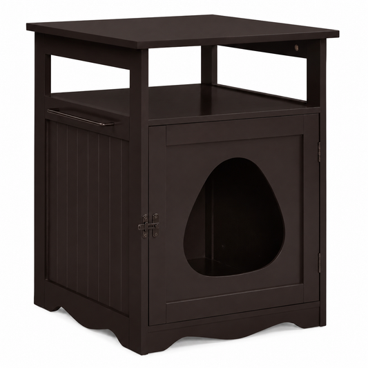Meuble Litière Chat en Forme de Table d'Appoint - vue 1