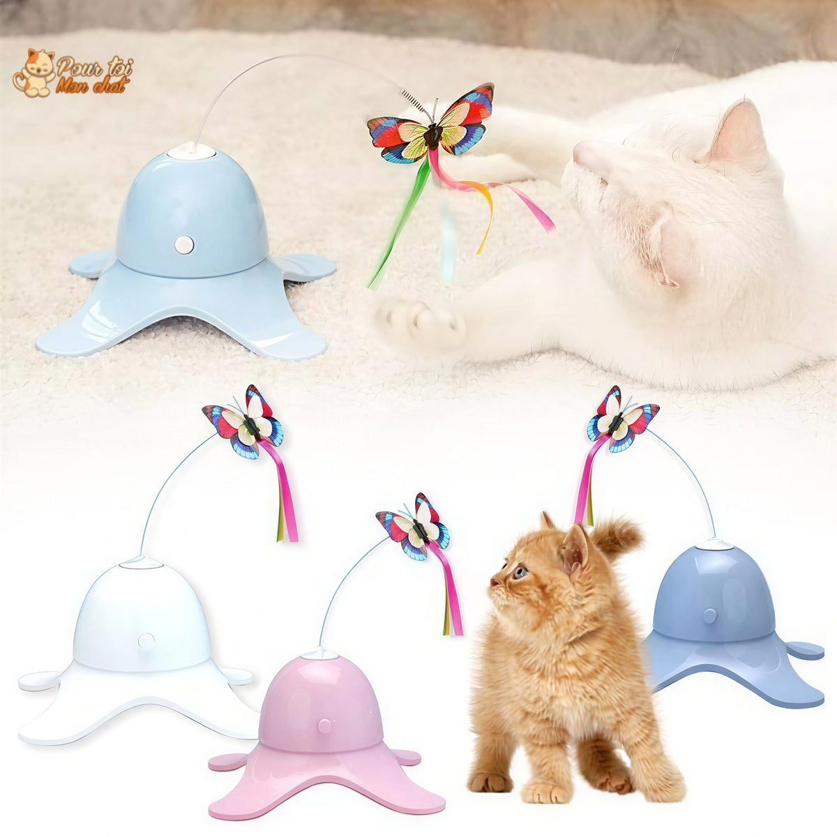 Jouet Papillon Volant pour Chat - Attrap'Papillon™ Pour toi Mon chat