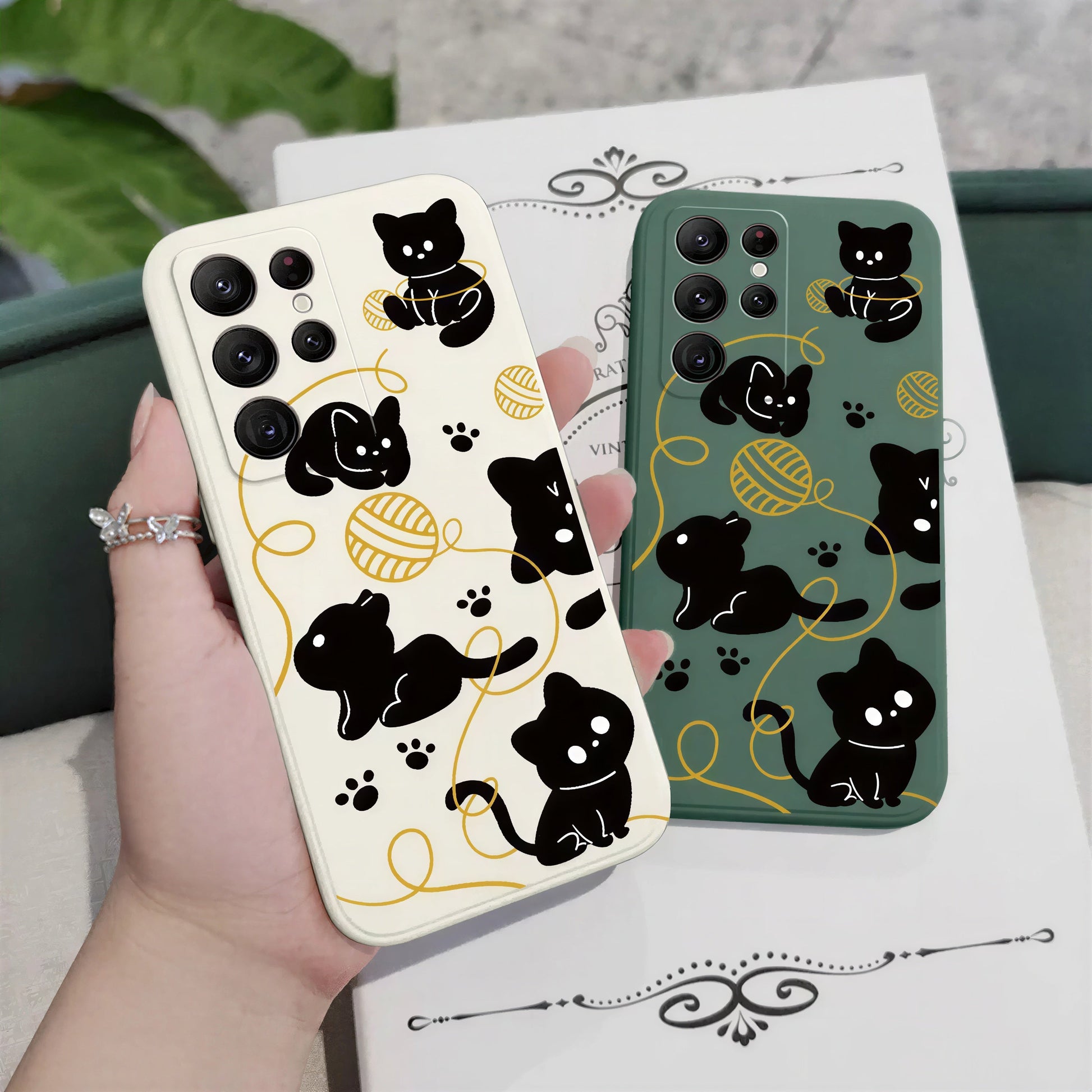 Coque de téléphone à enroulement avec design de chat pour Samsung Galaxy S23 Pour toi Mon chat