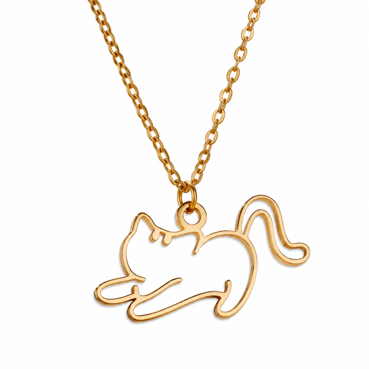 Collier pendentif chat creux pour femme Pour toi Mon chat