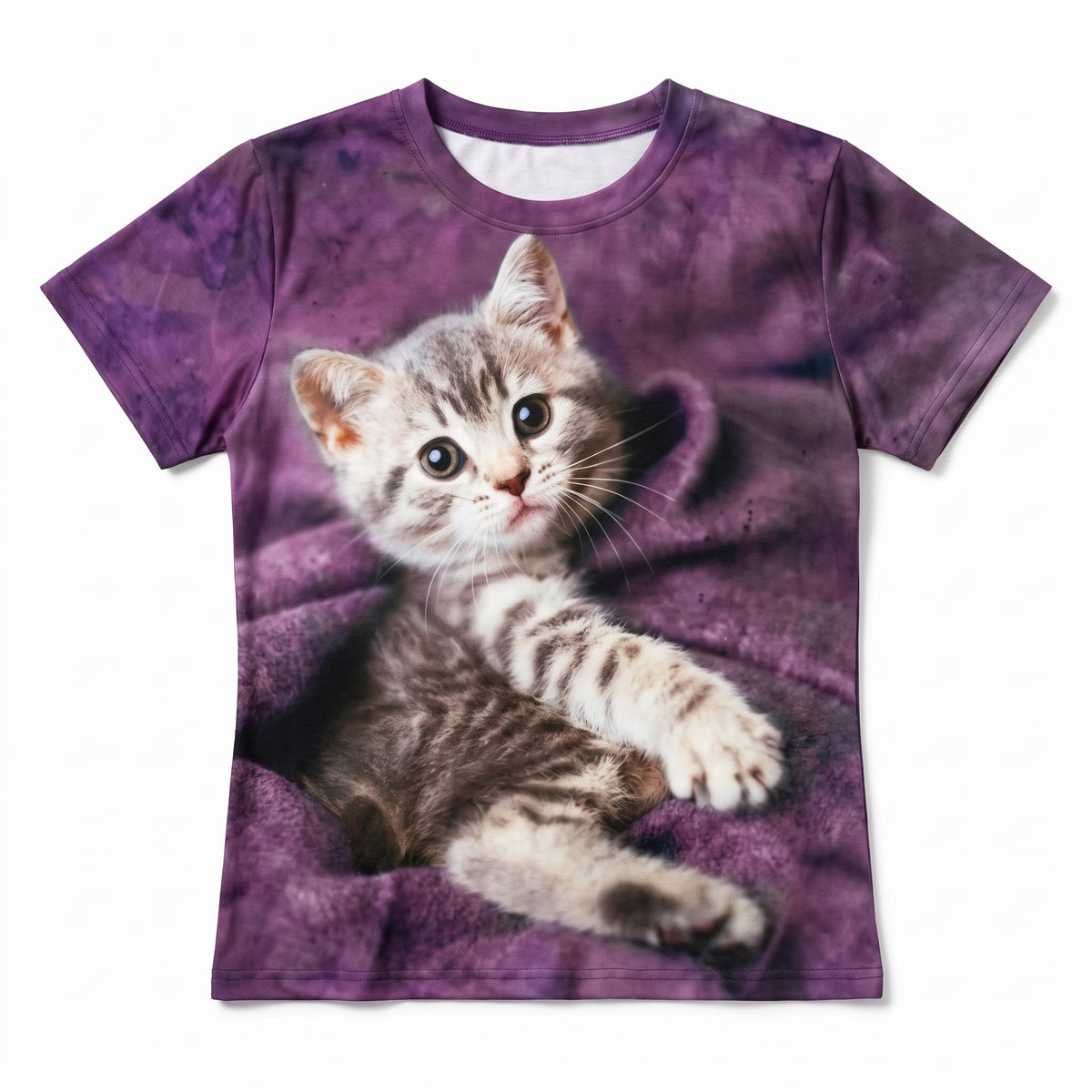 T-shirt avec chat mignon imprimé en 3D pour femme Pour toi Mon chat