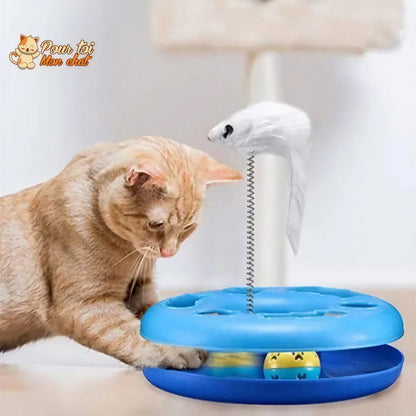 Jouet à balles et plumes : 2 jouets en 1 interactifs pour chat - Pilou-Pilou™ Pour toi Mon chat