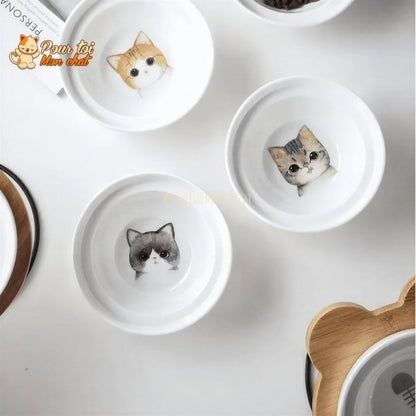Bols d’alimentation et de boisson en céramique pour chats - MonChatBol™ Pour toi Mon chat