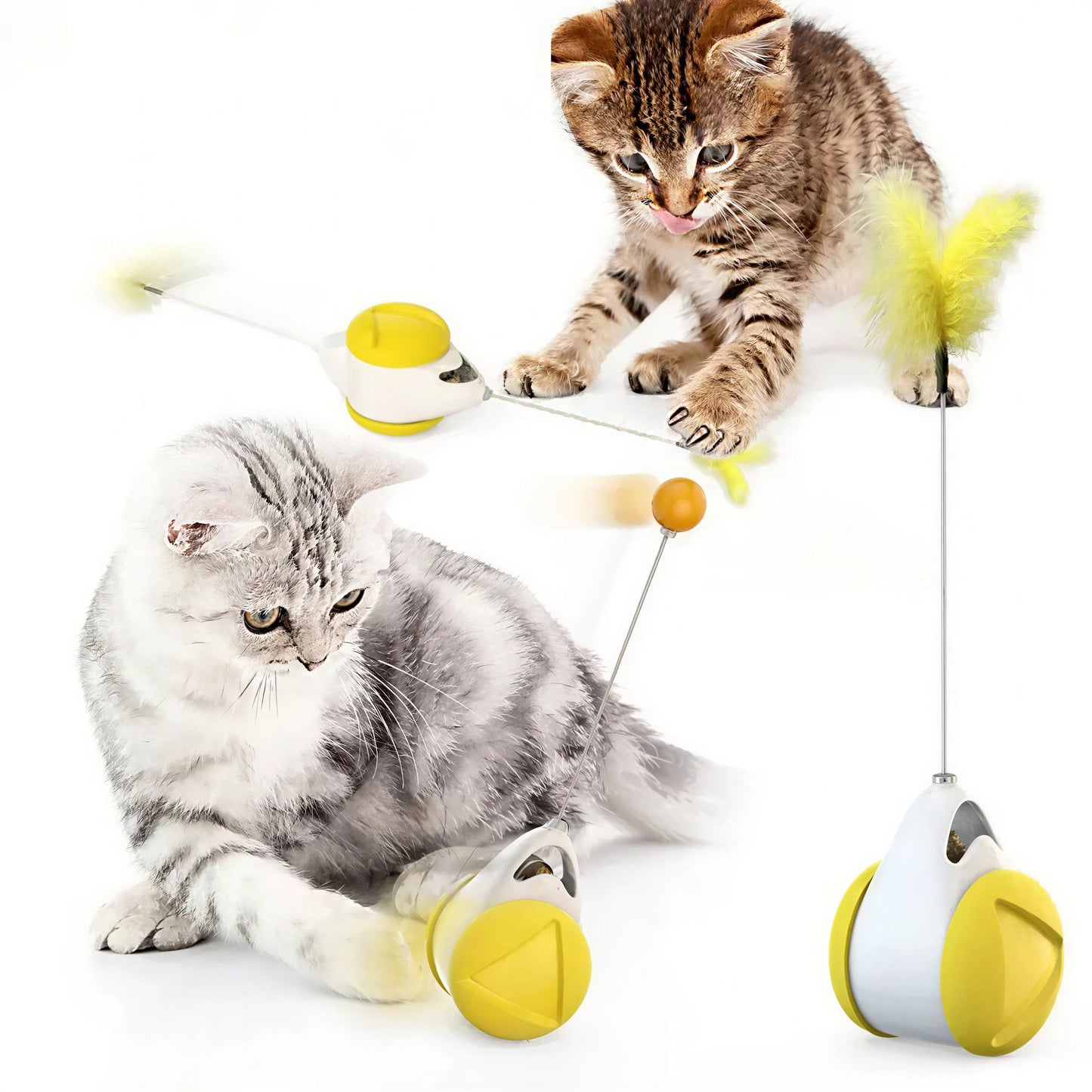 Jouet amusant rotatif avec tige et plume pour chat Pour toi Mon chat