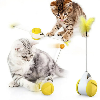 Jouet amusant rotatif avec tige et plume pour chat Pour toi Mon chat