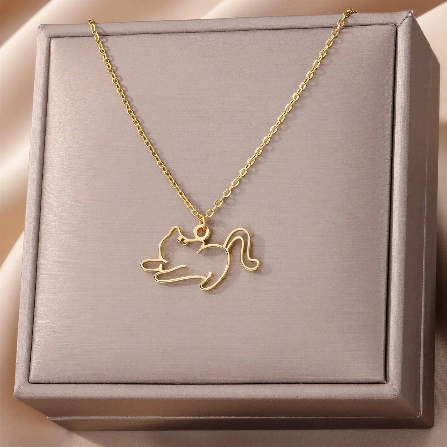Collier pendentif chat creux pour femme Pour toi Mon chat
