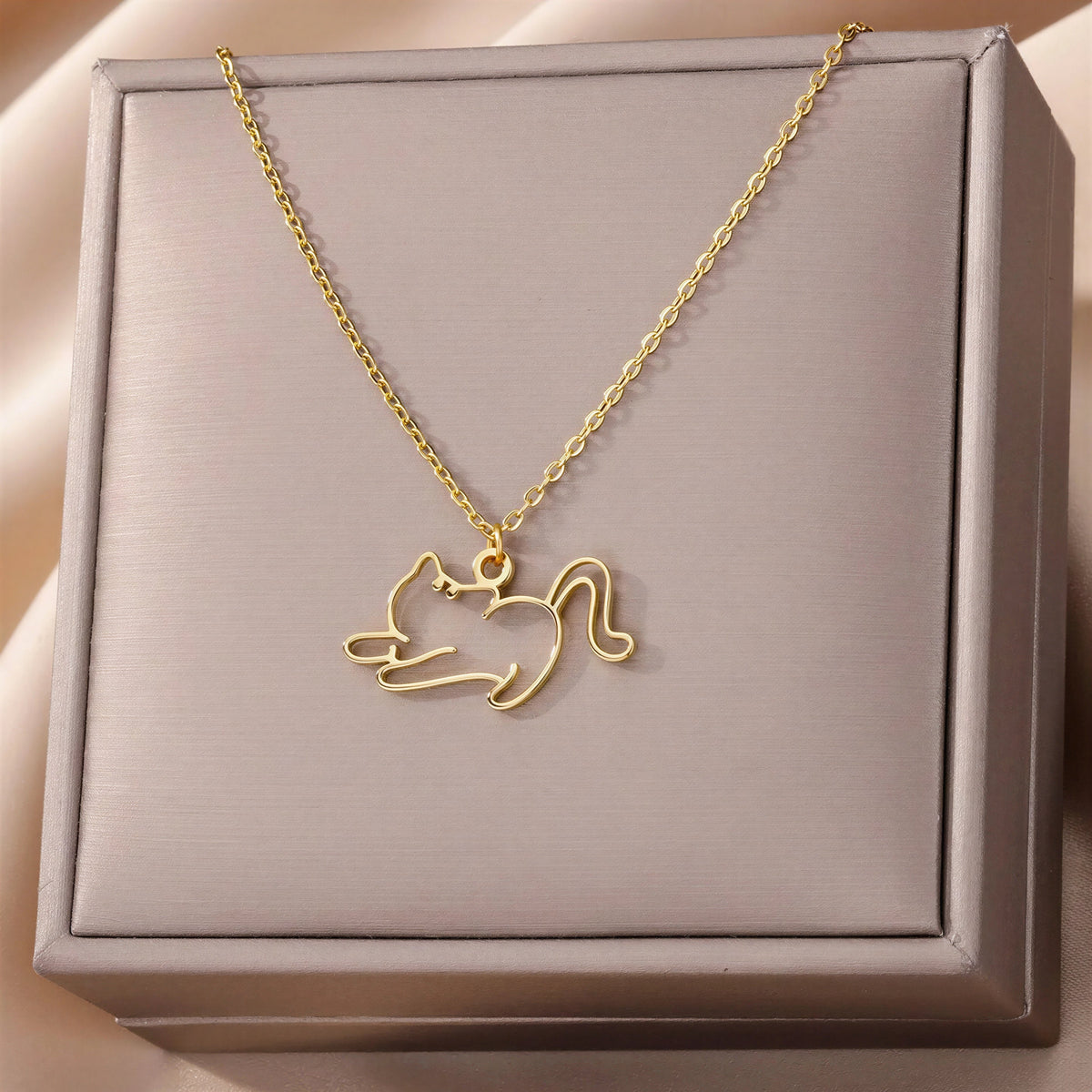 Collier pendentif chat creux pour femme Pour toi Mon chat