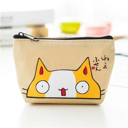 Sac à monnaie en toile de coton avec dessin de chats Pour toi Mon chat