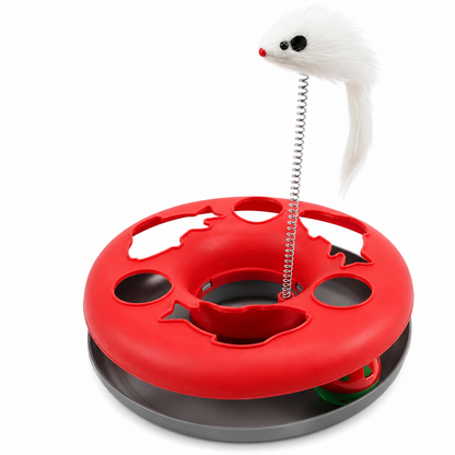 Jouet à balles et plumes : 2 jouets en 1 interactifs pour chat - Pilou-Pilou™ Pour toi Mon chat